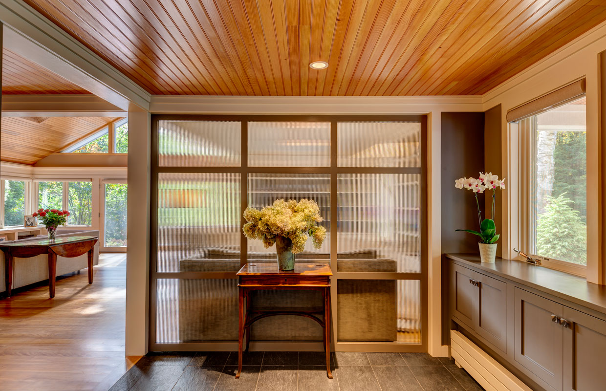 frosted glass window panel wall