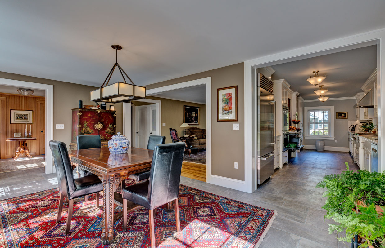 dining room with small wooden table and 4 chairs