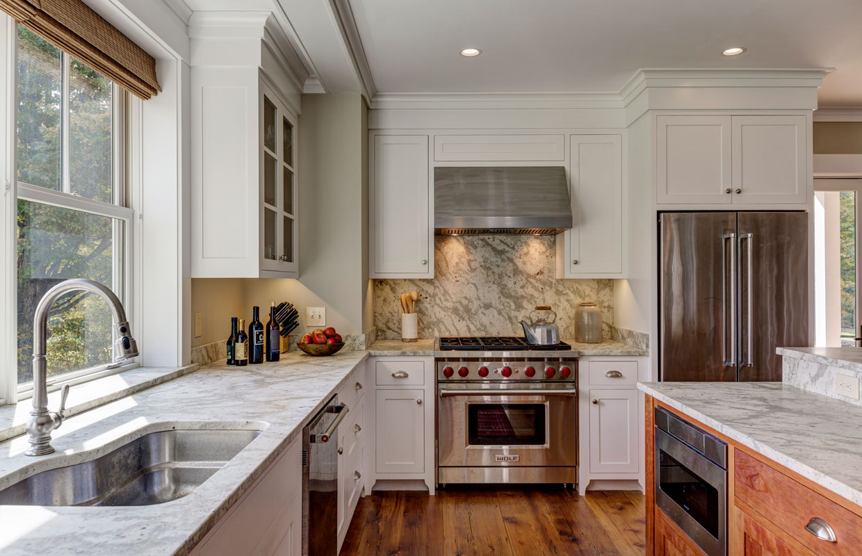 kitchen with large stainless steel stove