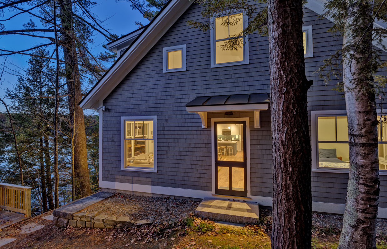 gray cottage view from the gable end