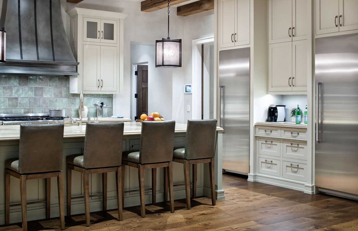 breakfast bar in a kitchen
