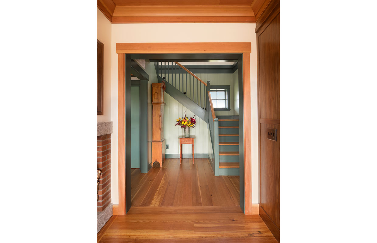 view of the staircase in a farmhouse